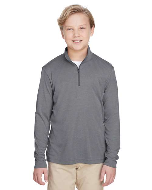 Team 365 TT31HY Youth Zone Sonic Heather Performance Quarter-Zip Pullover