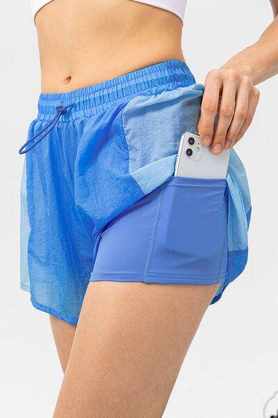 Color Block Drawstring Active Shorts for Comfort and Style