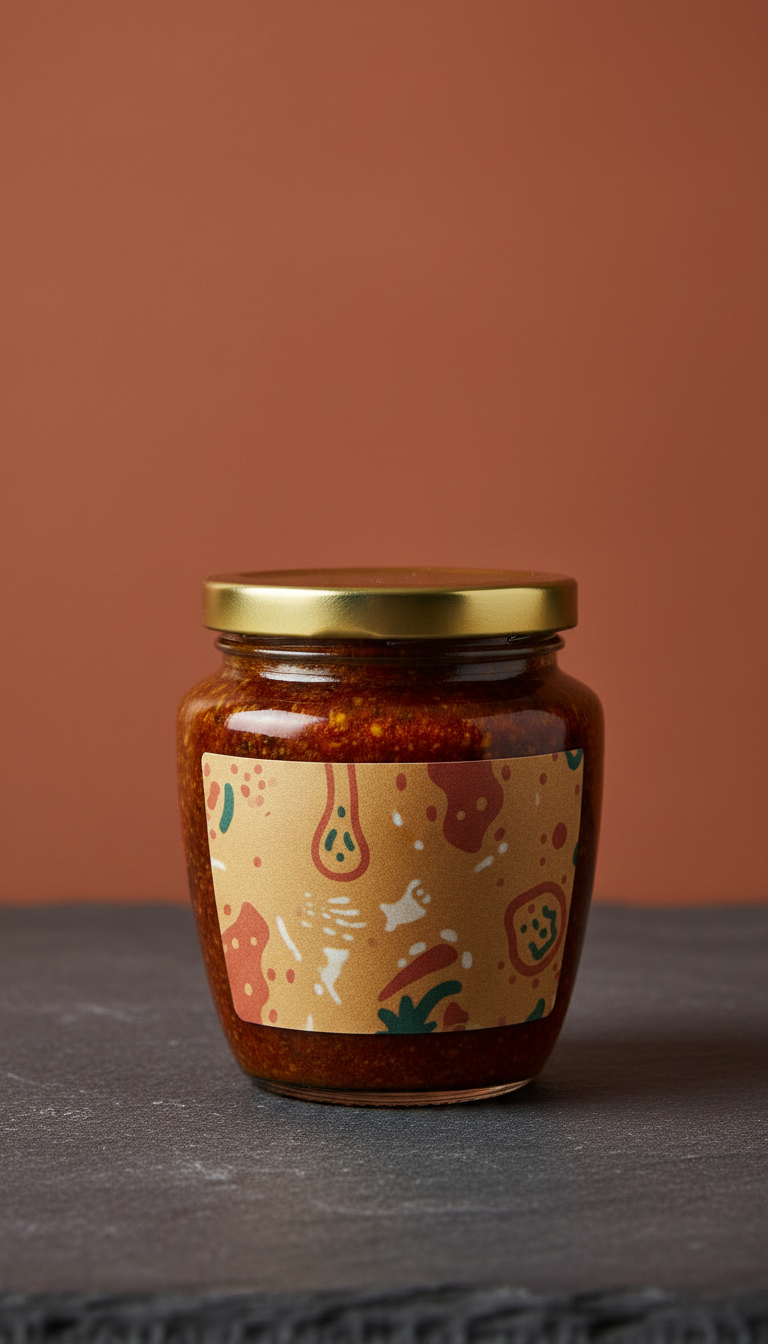 Bengali Panch Phoron Pickle Jar in a new setting