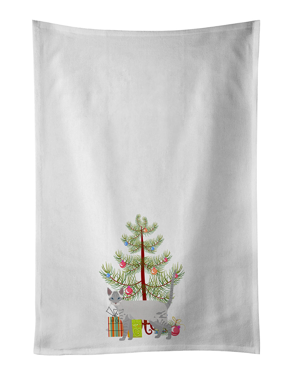 Ojos Azules Cat Christmas Kitchen Towel Set of 2