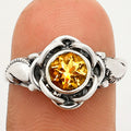 Boho Flower Design Natural Gemstone Ring Solid 925 Sterling Silver DGR1146 R-1395