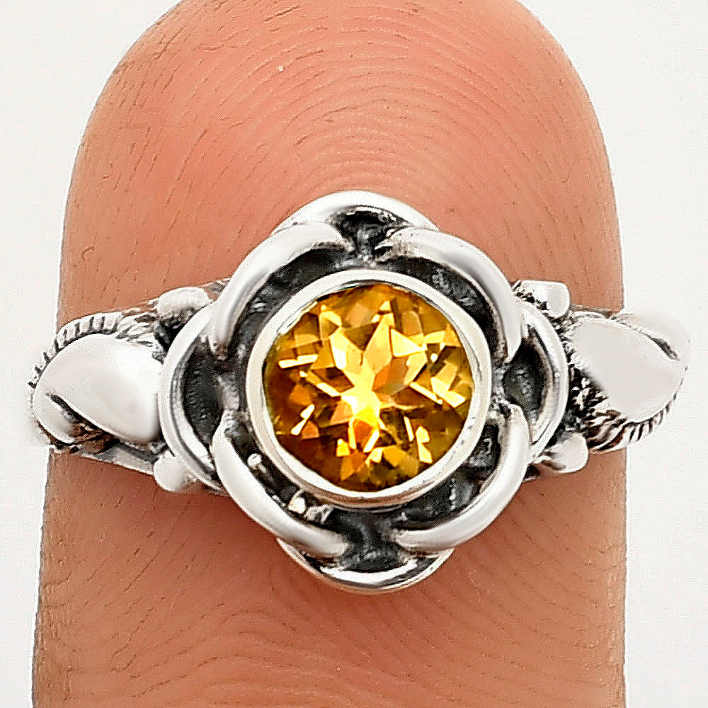 Boho Flower Design Natural Gemstone Ring Solid 925 Sterling Silver DGR1146 R-1395