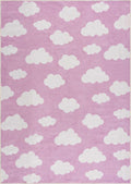 Nizar Pink Cloud Washable Kids Rug - Clearance