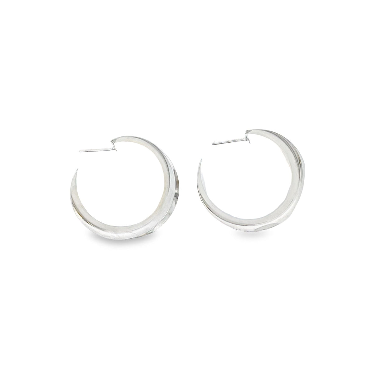 18K Gold Filled Curved Wide Minimalist Hoops (J305-J307)(L395)
