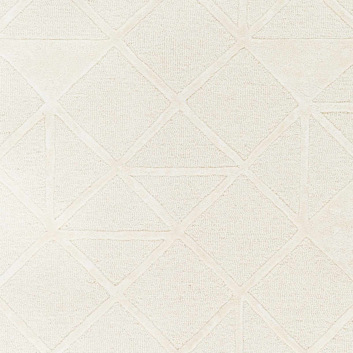Sample Jevau Beige Geometric Hand Tufted Wool Area Rug - Clearance