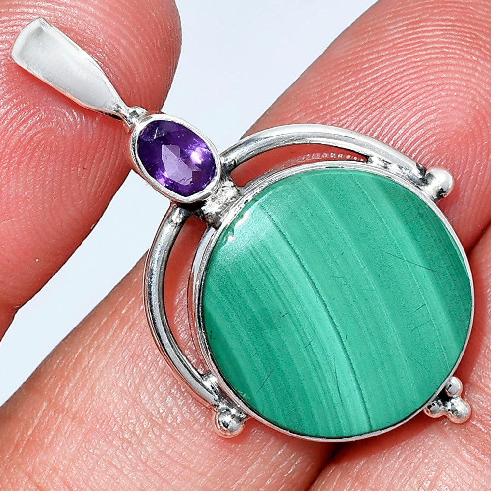 Malachite Eye - Congo & Amethyst Pendant P-1175 SDP152641