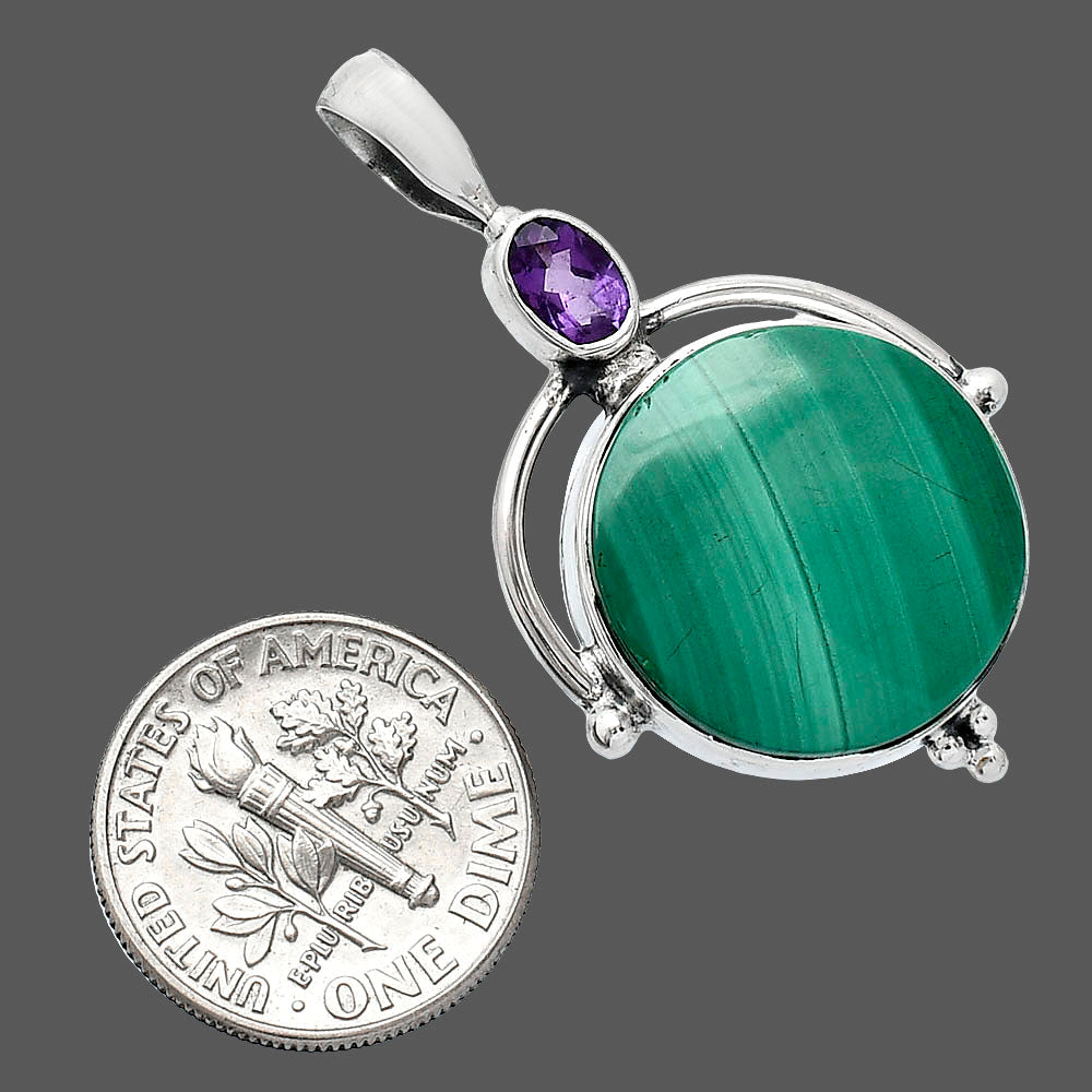 Malachite Eye - Congo & Amethyst Pendant P-1175 SDP152641