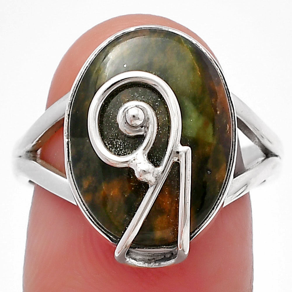 Turkish Rainforest Chrysocolla Ring size-8 R-1478 SDR215914