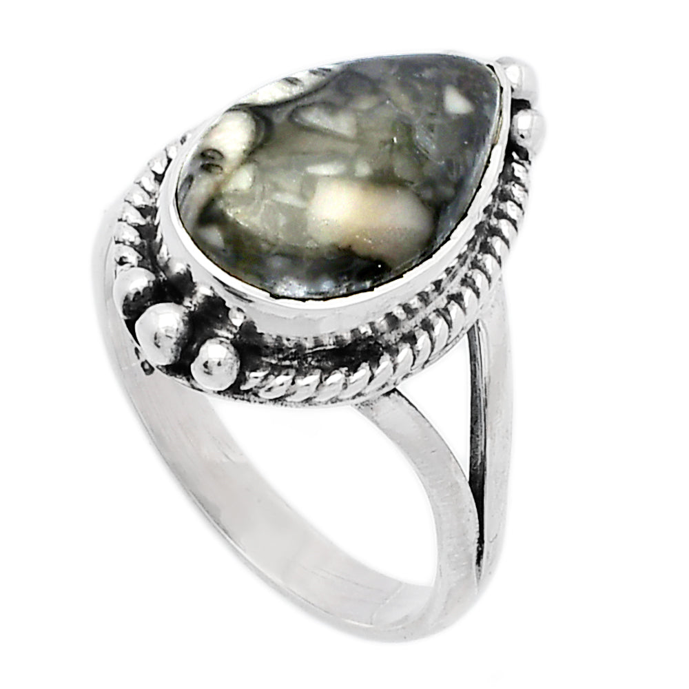Natural Mexican Cabbing Fossil Ring size-8 R-1253 SDR225767