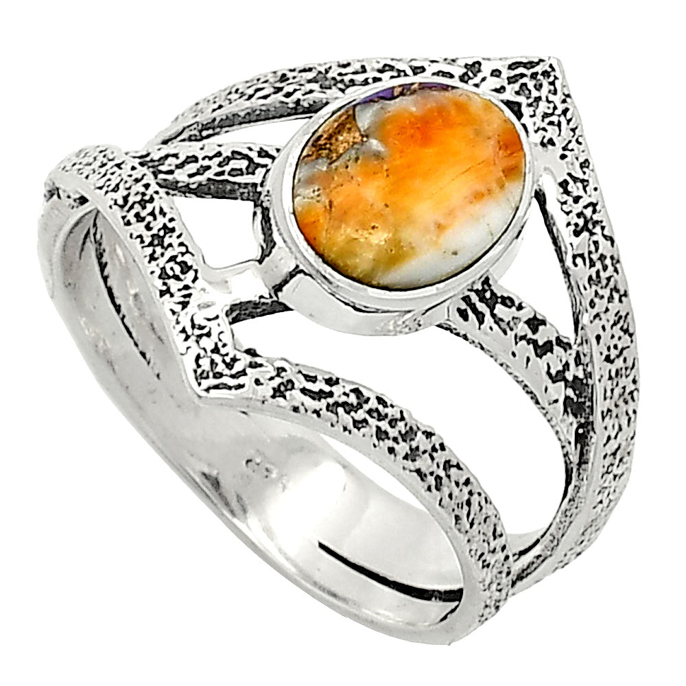 Spiny Oyster Turquoise - Arizona Ring size-8 R-1471 SDR237983