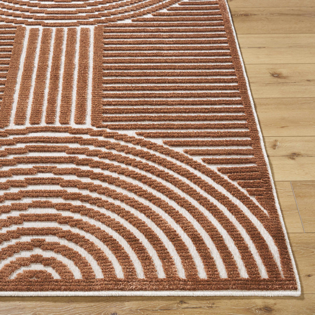 Deron Brown Washable Area Rug