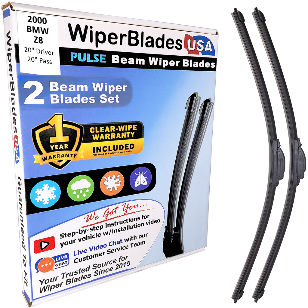 2000 BMW Z8 Wiper Blades Set w/1yr Wear Warranty (Set of 2) Pulse Beam Wipers