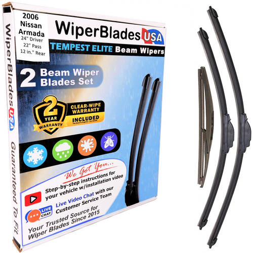 2006 Nissan Armada Wiper Blades w/2yr Wear Warranty (Set of 3) w/Rear Wipers