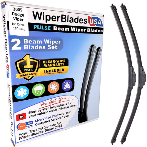2005 Dodge Viper Wiper Blades Set w/1yr Warranty (Set of 2) Pulse Beam Wipers