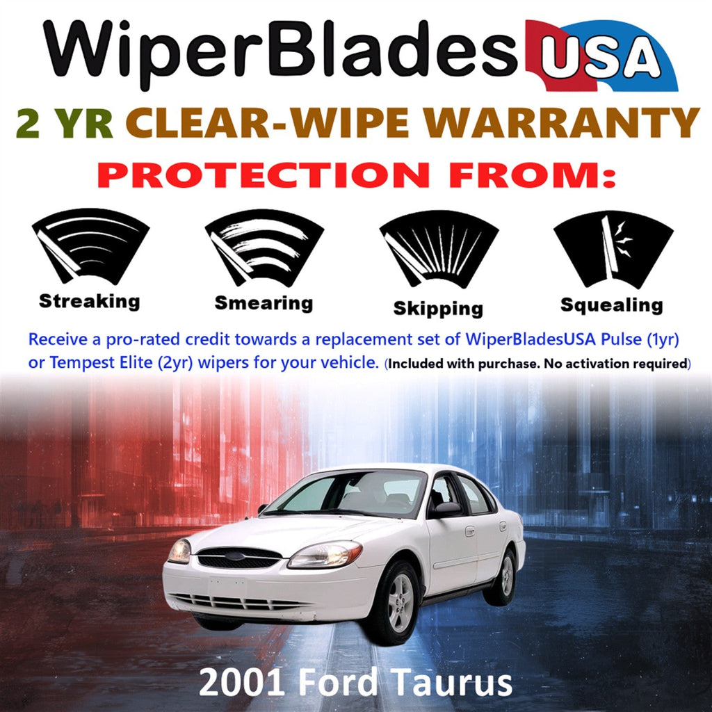 2001 Ford Taurus Wiper Blades Set w/2yr Warranty (Set of 2) Tempest Elite Wipers