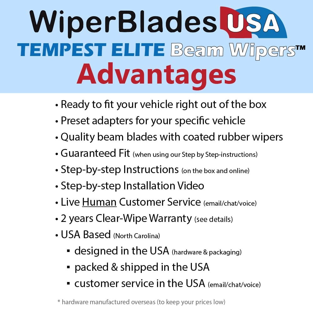 2003 Isuzu Ascender Wiper Blades w/2yr Wear Warranty (Set of 3) w/Rear Wipers