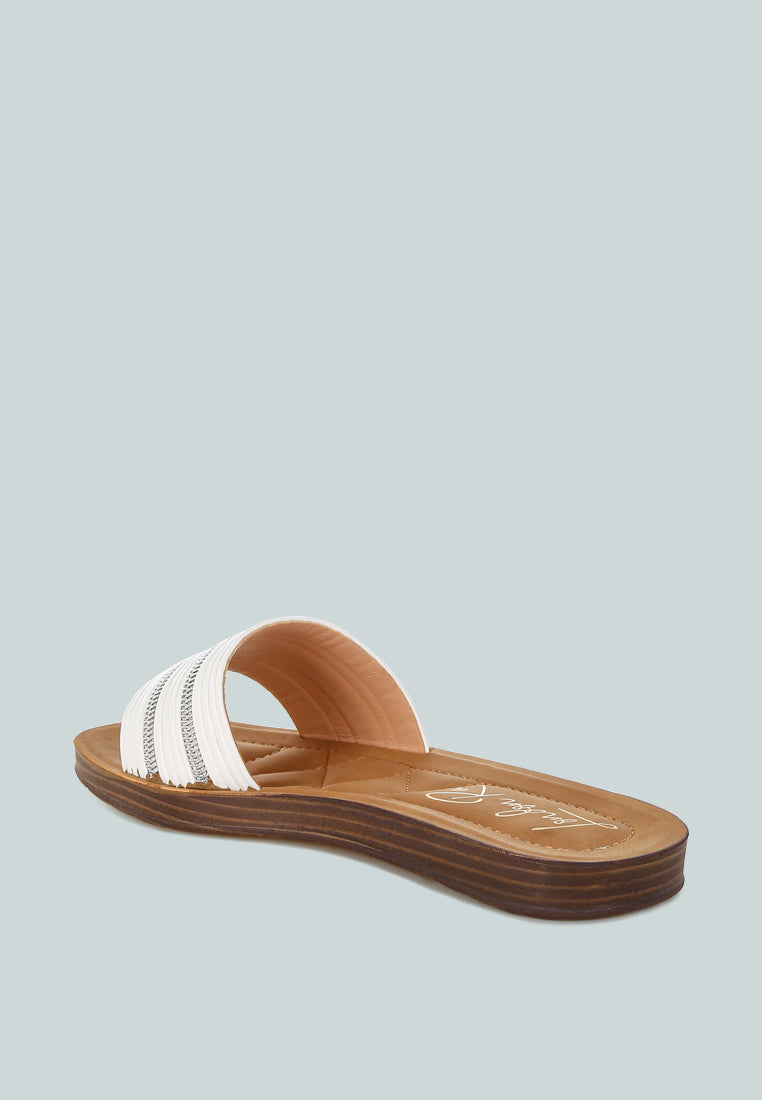 Zosaya Faux Zipper Detail Slip Ons