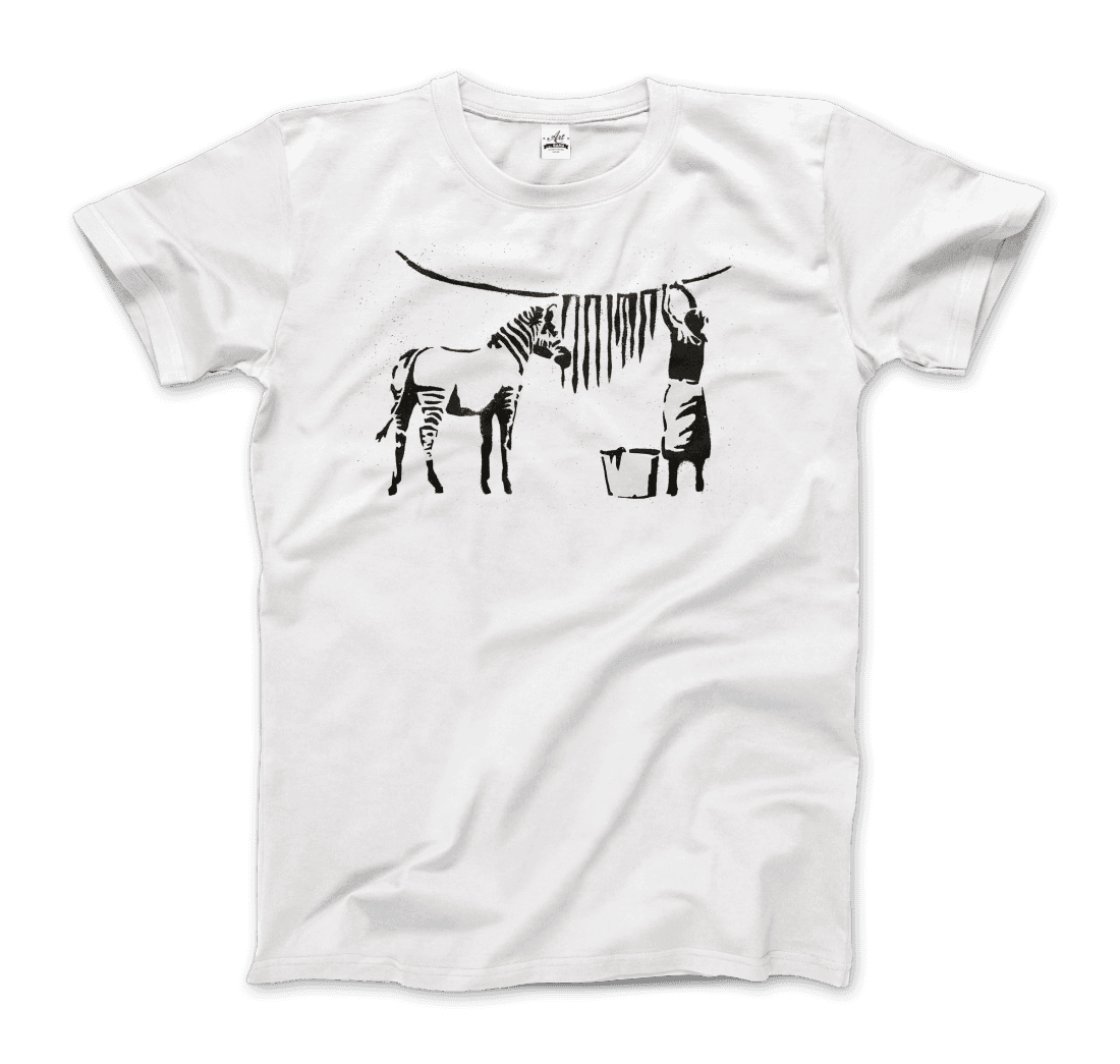 Banksy Zebra Stripes artwork t-shirt