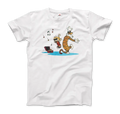 Calvin and Hobbes Dancing with Record Player t-shirt