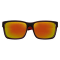 ENZO - Modern Square Sunglasses Black-Red Orange Mirror