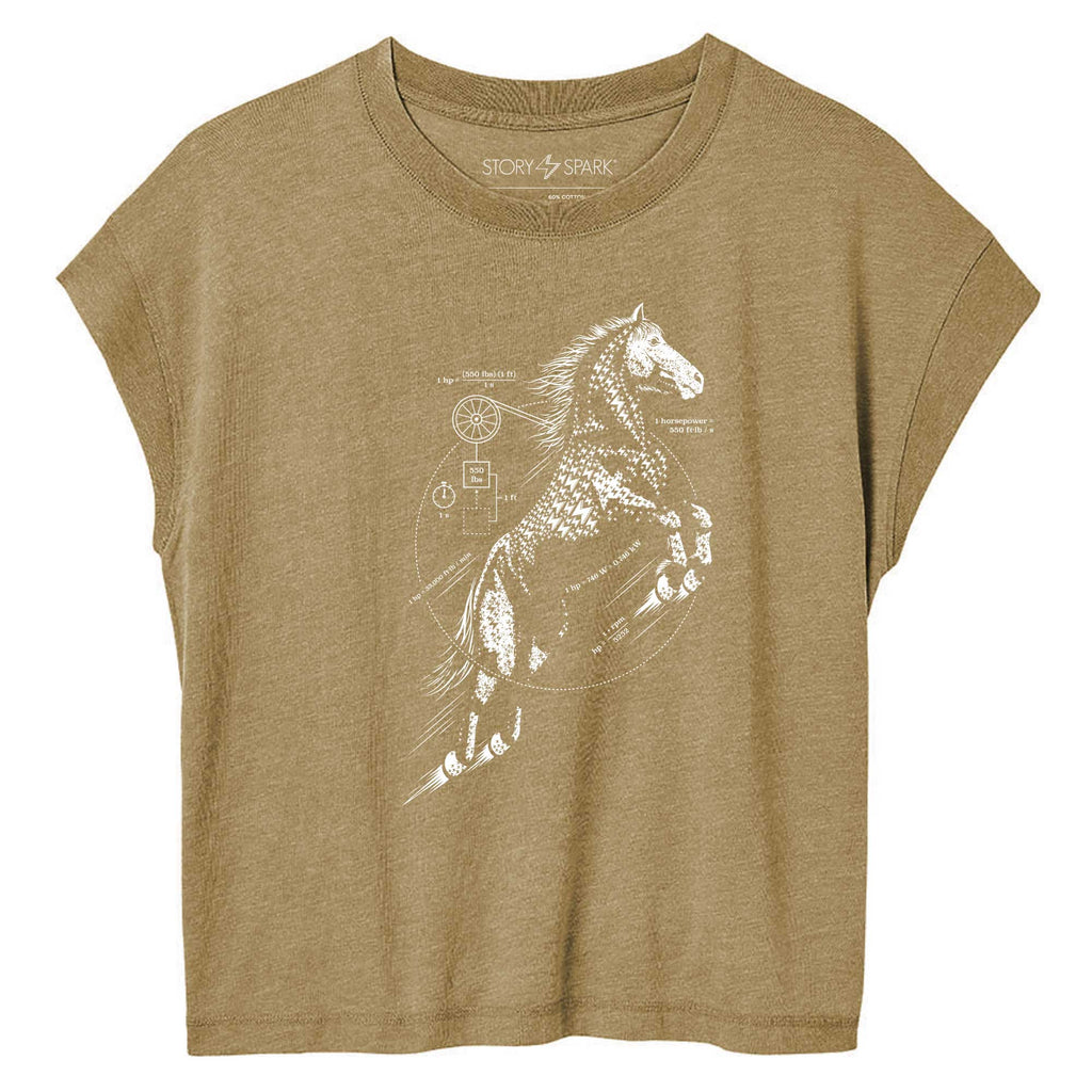 Horse Power Womens Deep Crewneck T-shirt