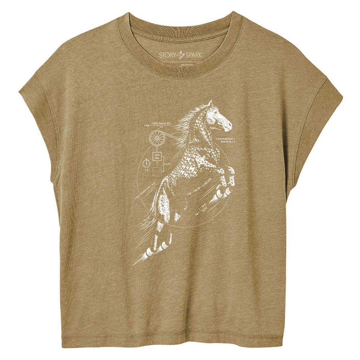 Horse Power Womens Deep Crewneck T-shirt