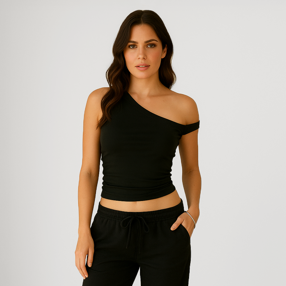 0896 - Women's One Shoulder Asymmetrical Tank