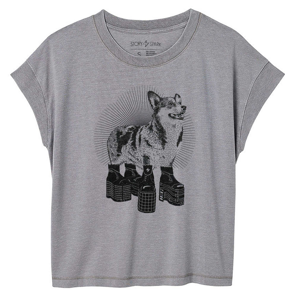 Platform Corgi Womens Deep Crewneck T-shirt