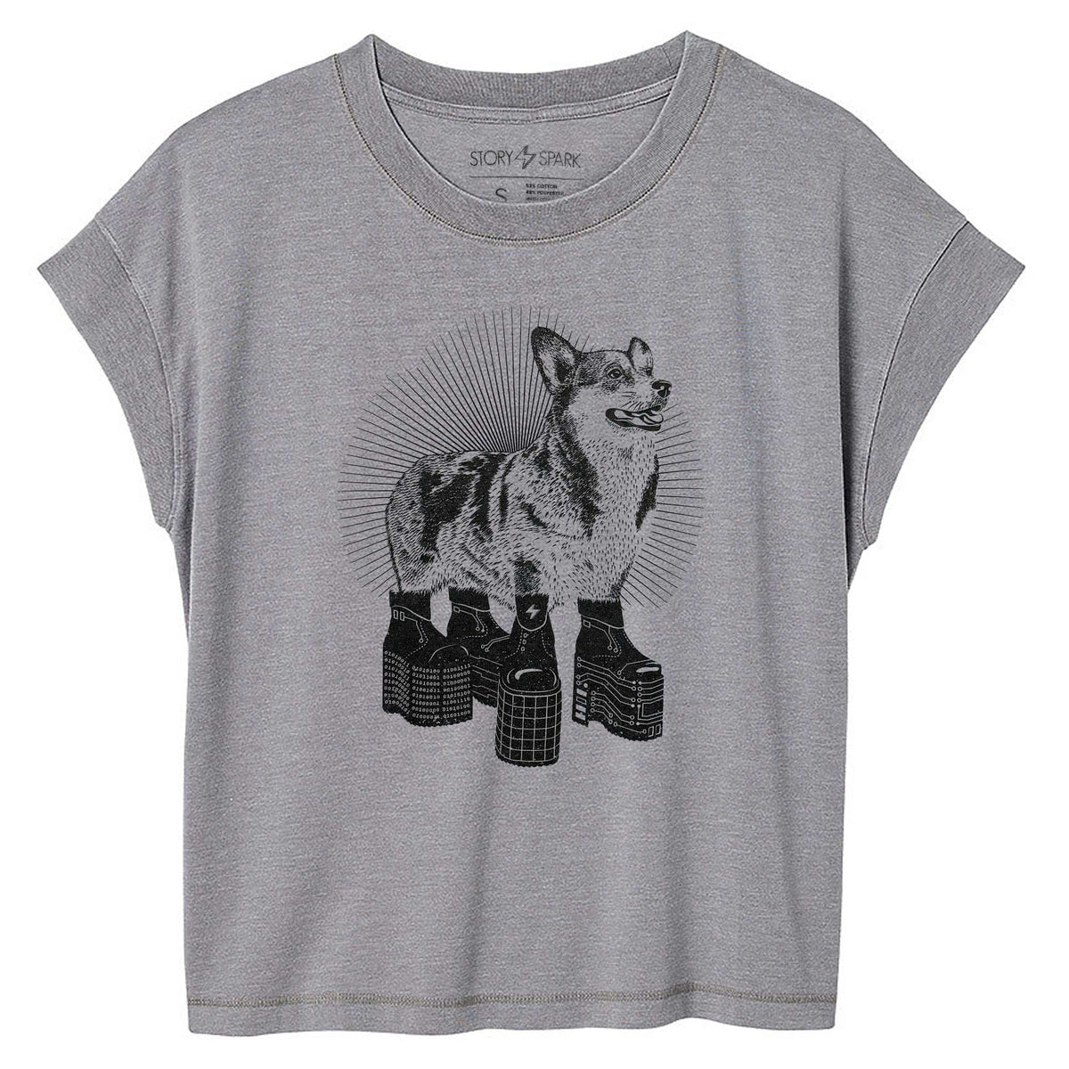 Platform Corgi Womens Deep Crewneck T-shirt