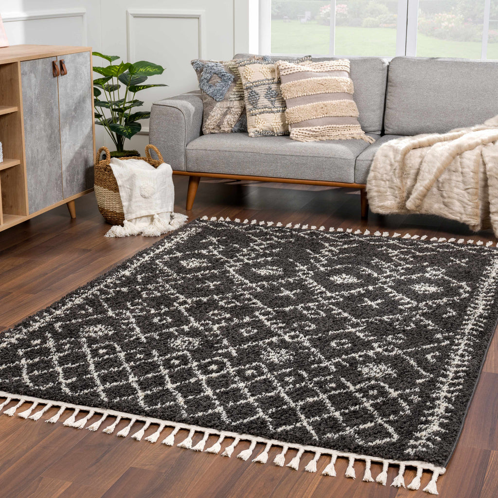 Thetford Black Berber Shag Rug - Clearance