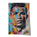 Street Art Fußball Legende Ronaldo · Pop Art Wandbild · Modernes Graffiti Poster ohne Rahmen