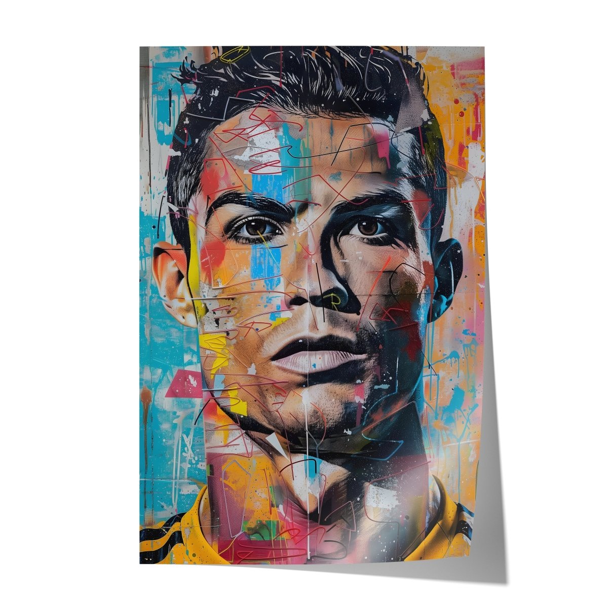 Street Art Fußball Legende Ronaldo · Pop Art Wandbild · Modernes Graffiti Poster ohne Rahmen